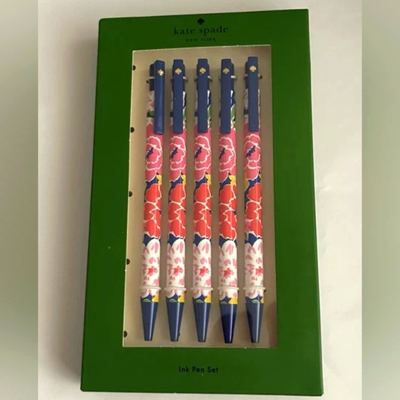 Kate Spade Sunset Blooms Set Of Five Pens - Picture 1 of 3